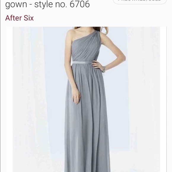 5’2” altered - Asymmetrical Navy formal chiffon dress - Picture 3 of 4